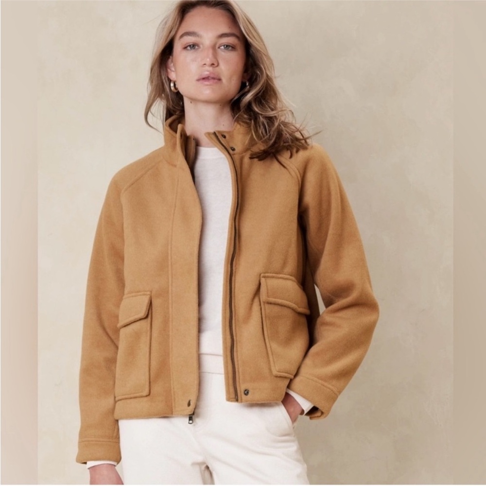 Banana Republic Melton Brushed Camel Short Jacket NWT XS